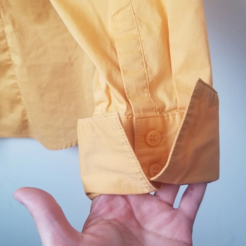 H&M women's yellow long sleeve button front blouse - Picture 2 of 8